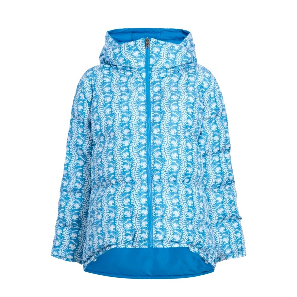 Hill House Blue White Print Patterned Jacket Parka Coat
